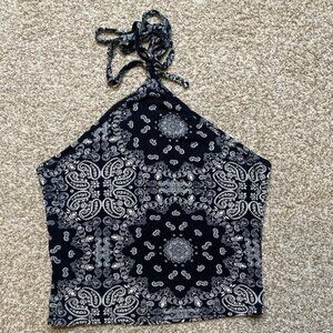 Paisley print halter top